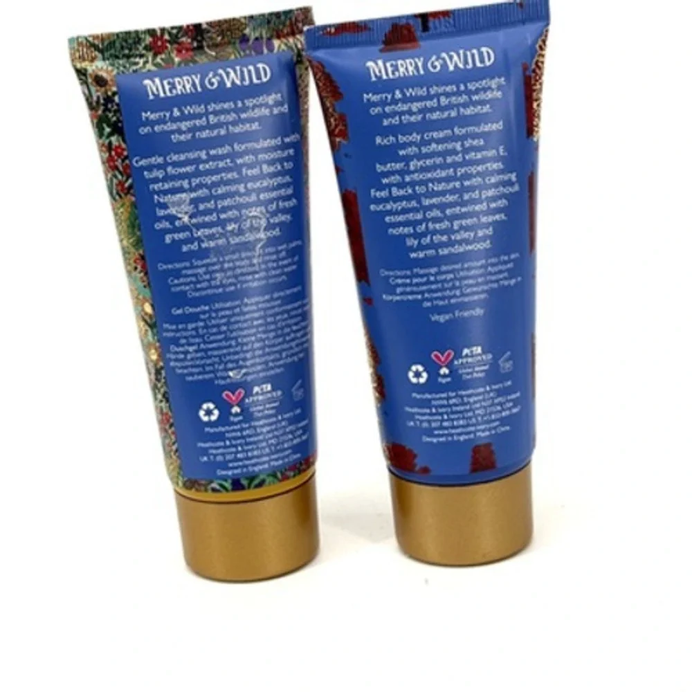 Heathcote & Ivory MERRY & WILD Body Wash and Body Cream 3.4 Fl Oz SEALED